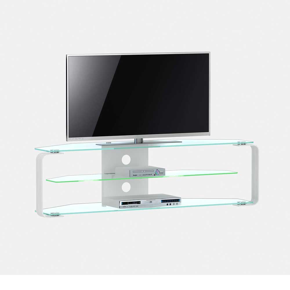 tv tisch bravassa aus glas mit led beleuchtung
