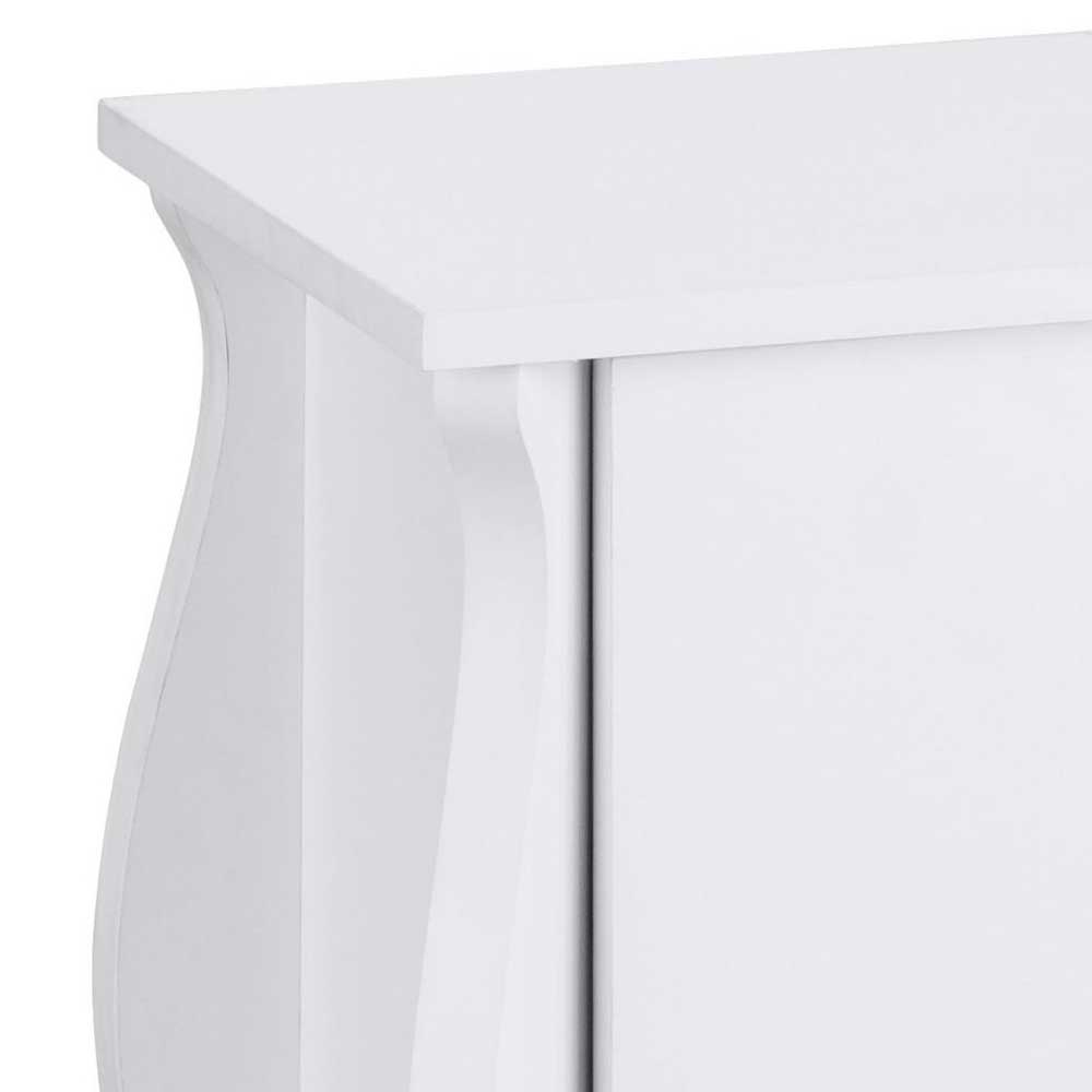 Weißer Waschbeckenschrank Vreneta mit Drehtüren 68x55x35 cm