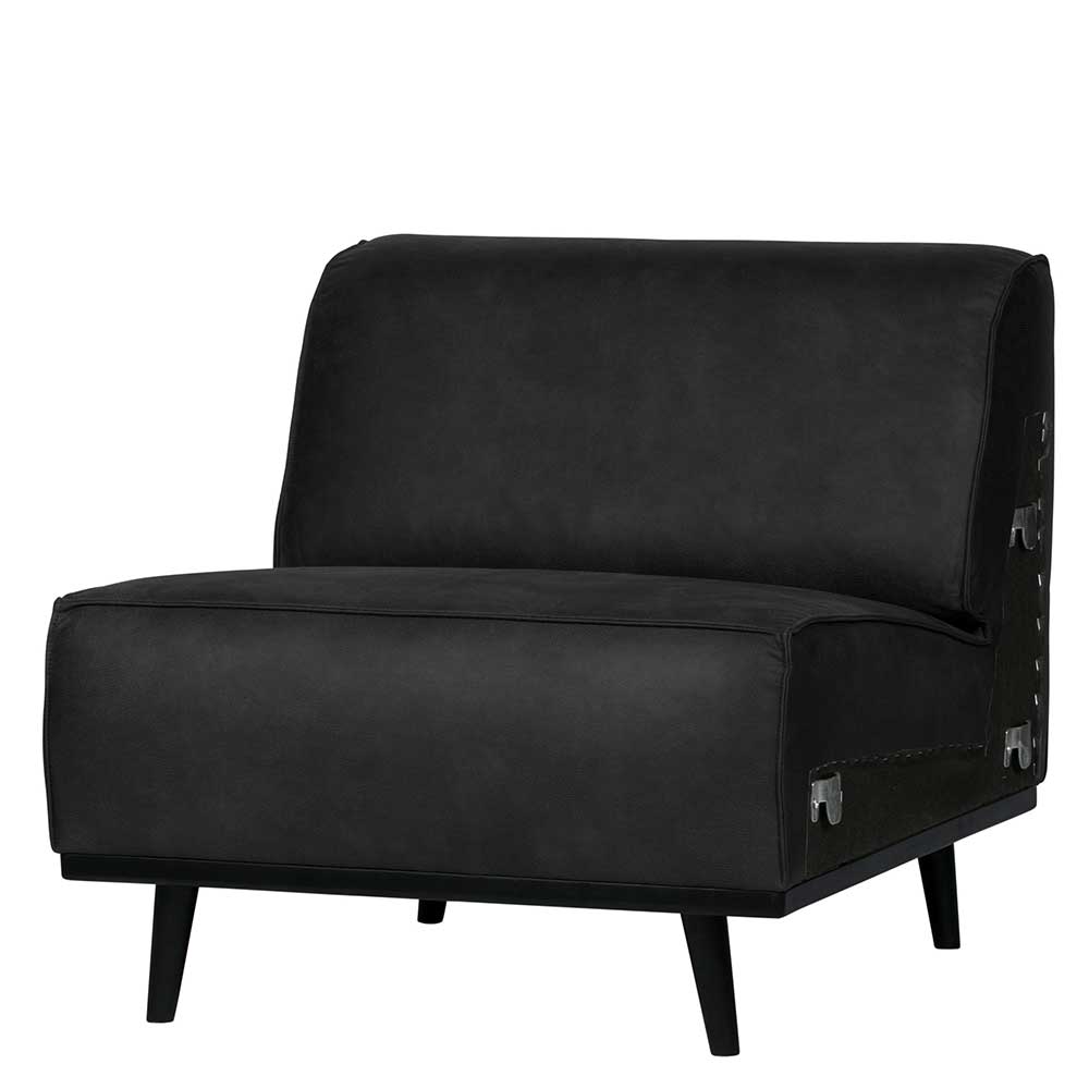 Couch Element Einsitzer Curelino in Schwarz aus Kunstleder
