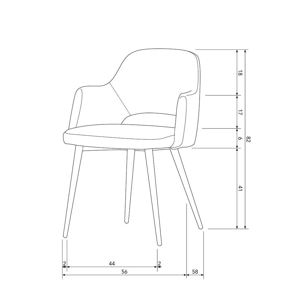 Esszimmerstühle Amrosa im Skandi Design mit Breitcord Bezug (2er Set)