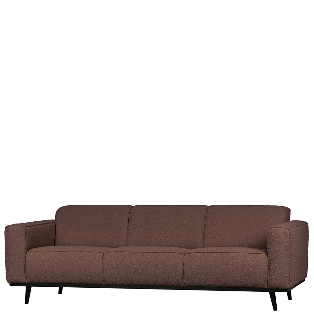 Couch Acaso in Dunkelbraun Boucle Stoff 230 cm breit