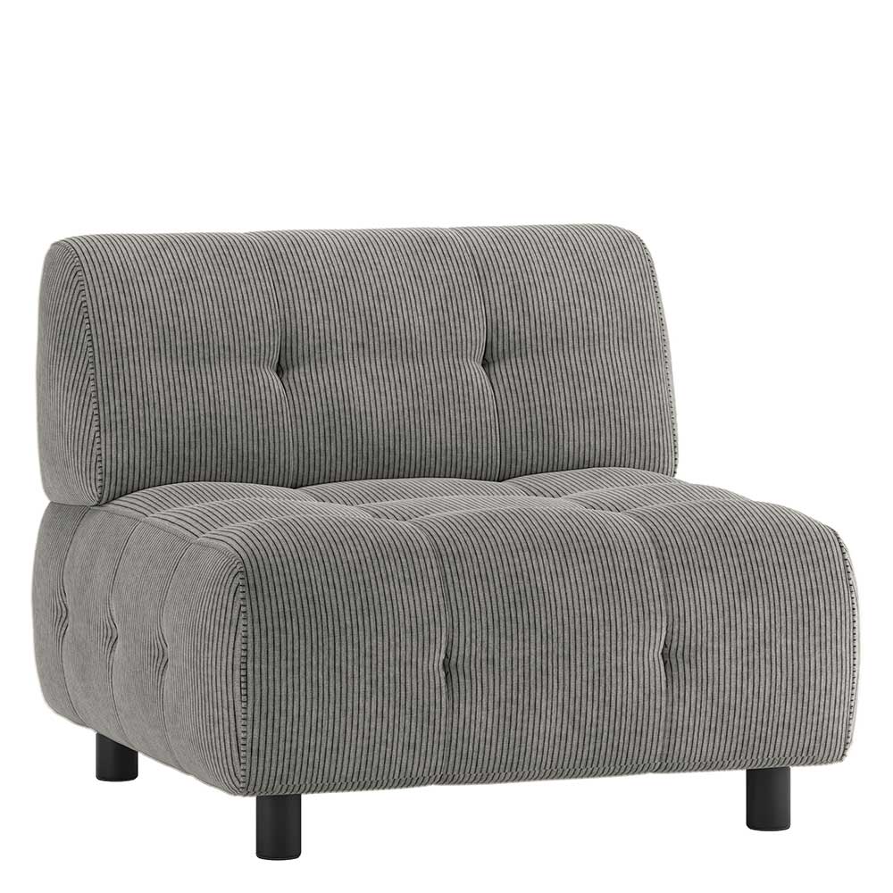 Modernes Sofa Modul Catluma in Graugrün Cord 90 cm breit