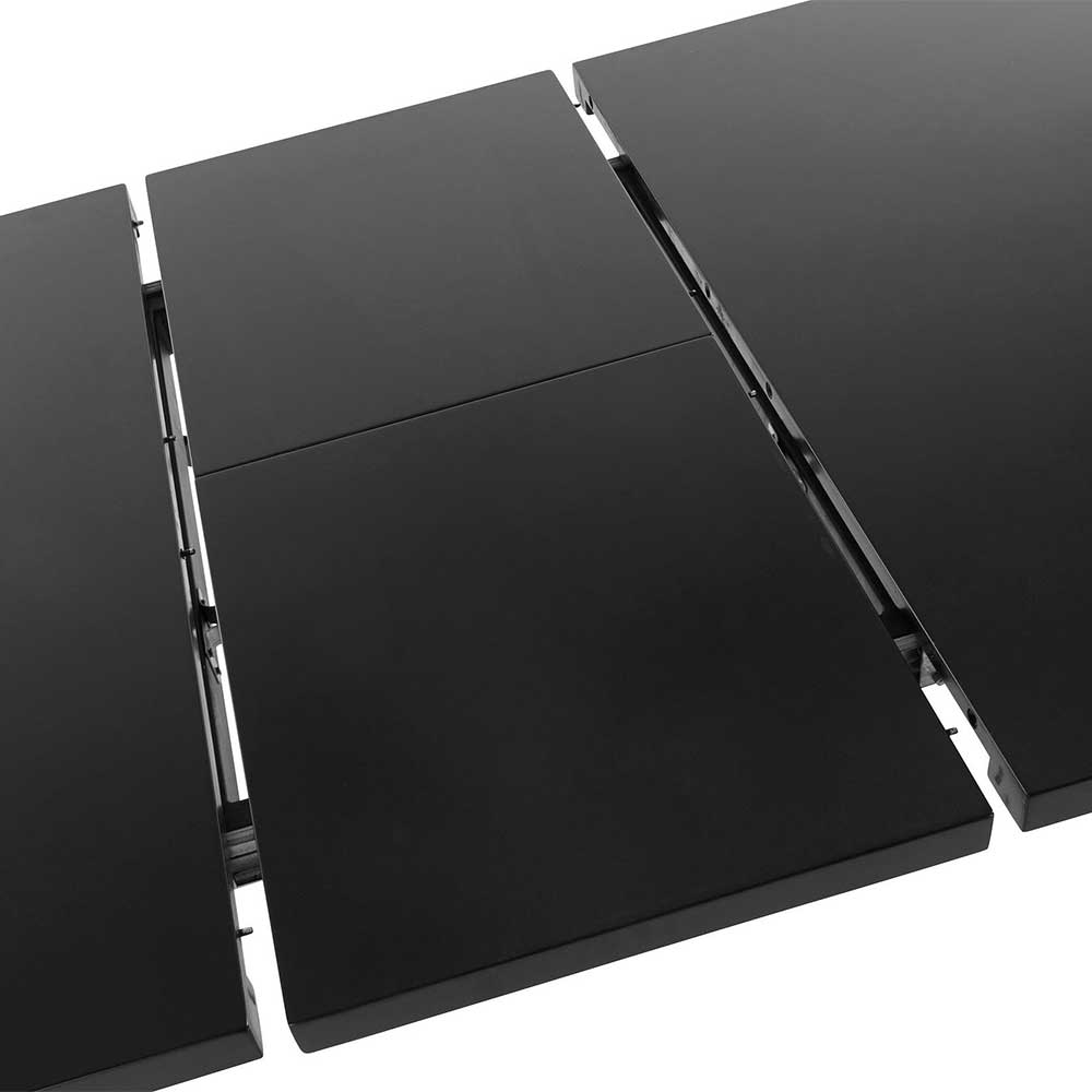 Esstisch schwarz Enrar mit einer Einlegeplatte verlängerbar von 180-220 cm