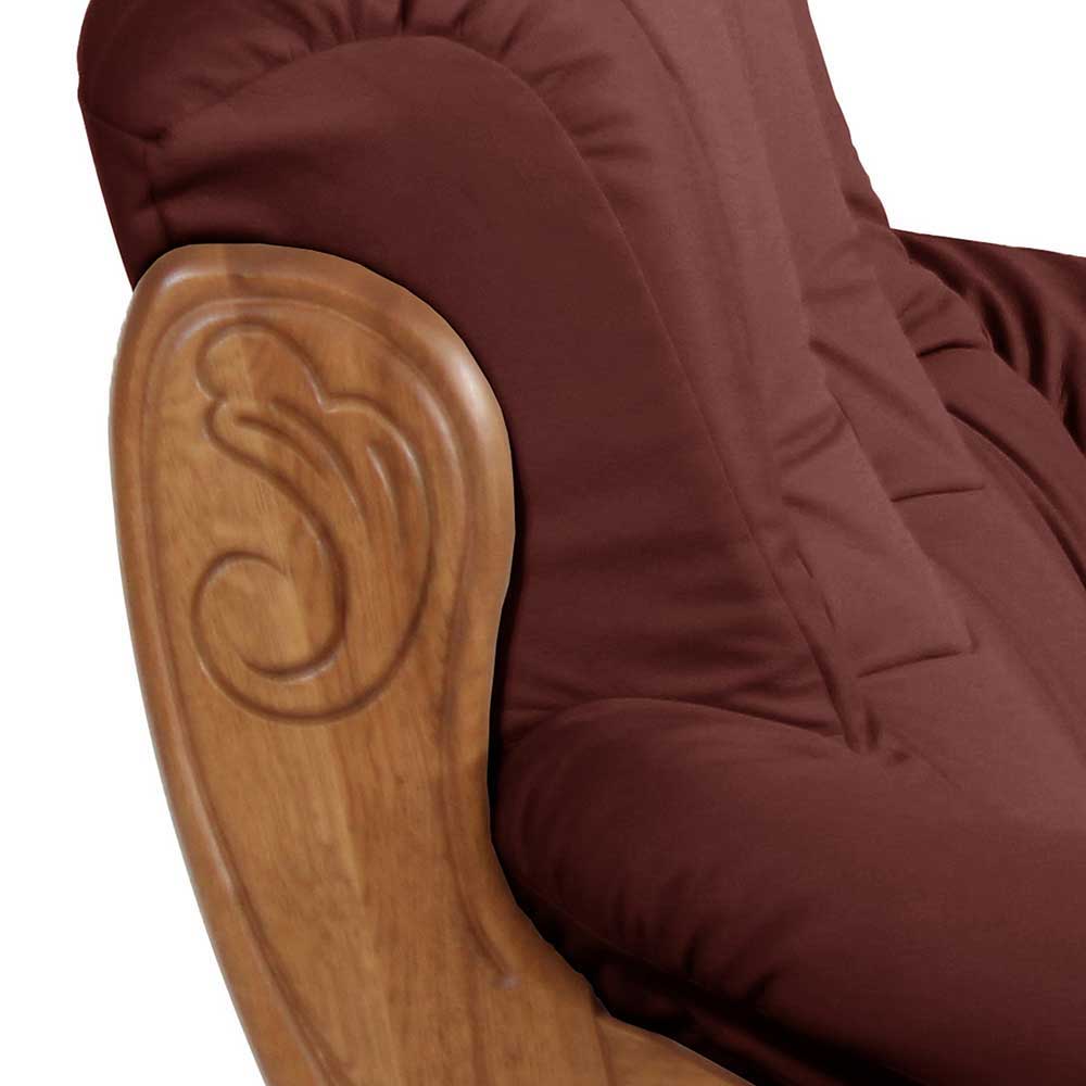 Leder Sofa Stijn im rustikalen Stil aus Eiche Massivholz