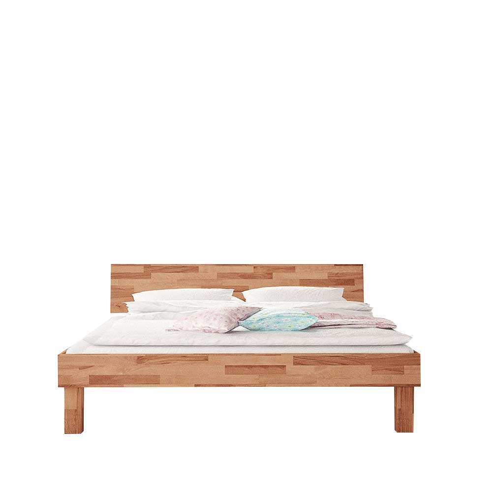Niedriges Bett Dadius aus Buche Massivholz modern