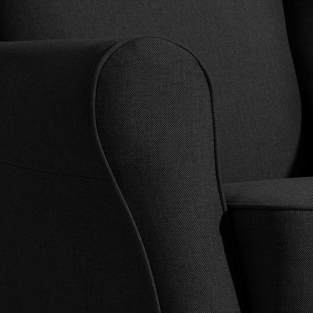Wohnzimmer Sessel Fiametta in Schwarz mit Federkern Polsterung