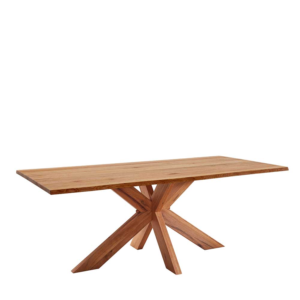 Baumkanten Esszimmer Tisch Eyre aus Zerreiche Massivholz geölt