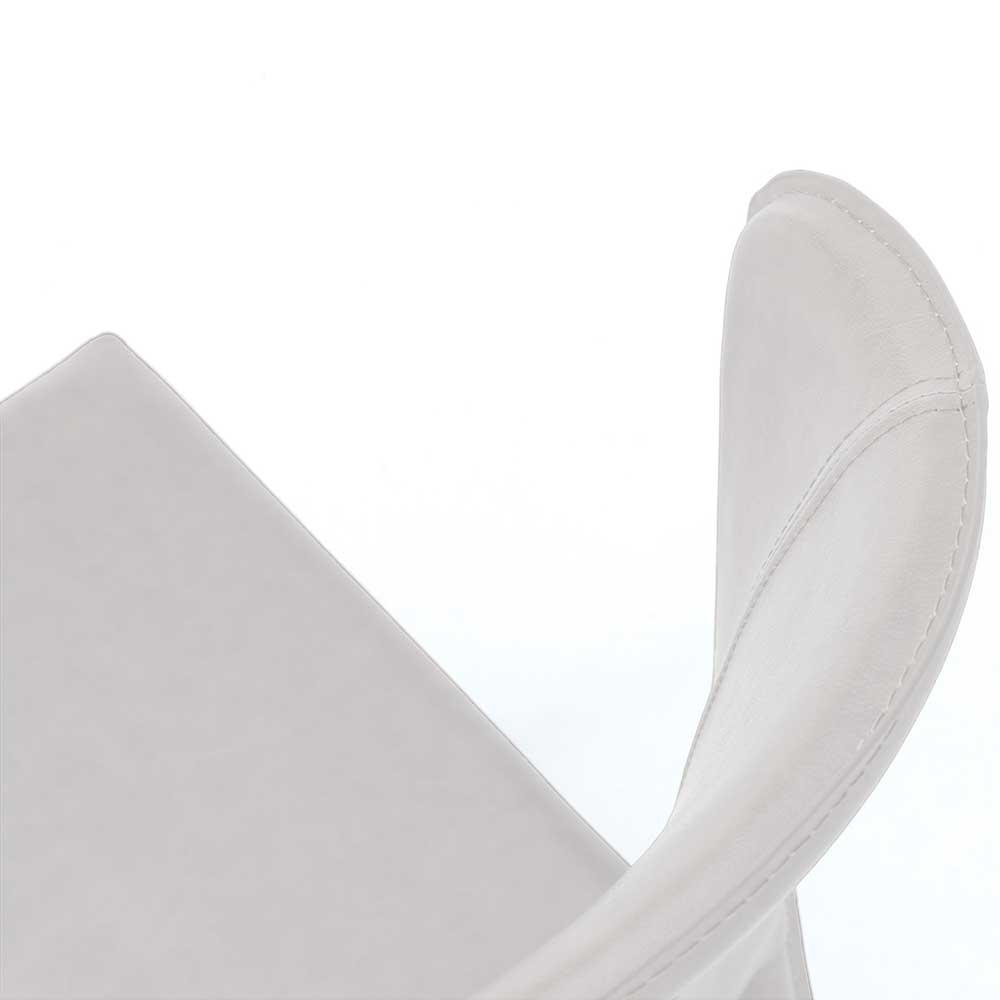 Küchenstühle Filler in Weiß Kunstleder mit Metallgestell (2er Set)
