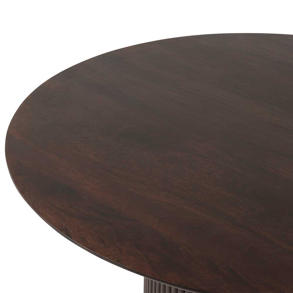 Tisch Wohnzimmer Irysma aus Mangobaum Massivholz in Walnuss Dunkelbraun