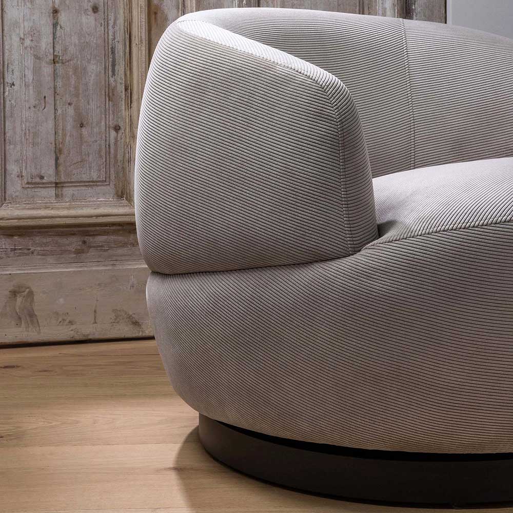 Design Sessel Galicia mit Cord Bezug in Beige drehbar