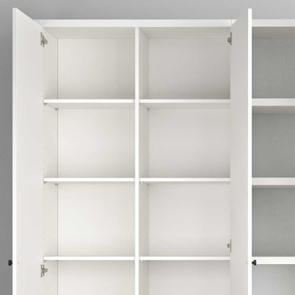 Büro Standregal mit Türen Marosso in Weiß 140 cm breit