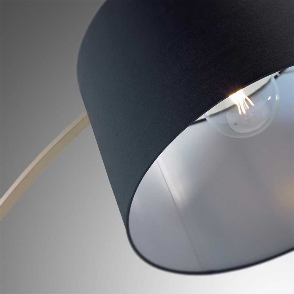 Moderne Design Bogenlampe Lianco in Schwarz und Goldfarben