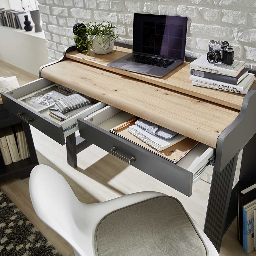 PC Schreibtisch Luoton im Landhaus Stil mit Bildschirmaufsatz