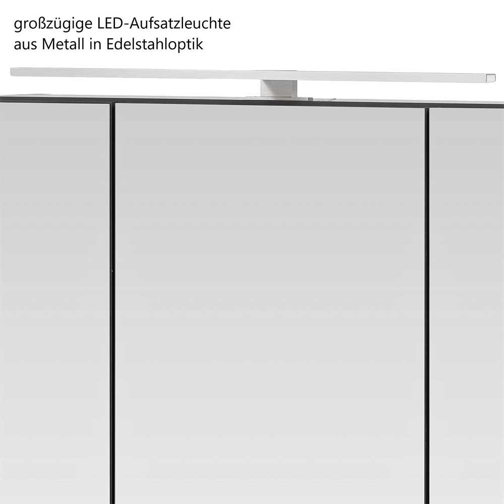 Waschtisch und Spiegelschrank Sastiza in Dunkelgrau mit LED Beleuchtung (zweiteilig)