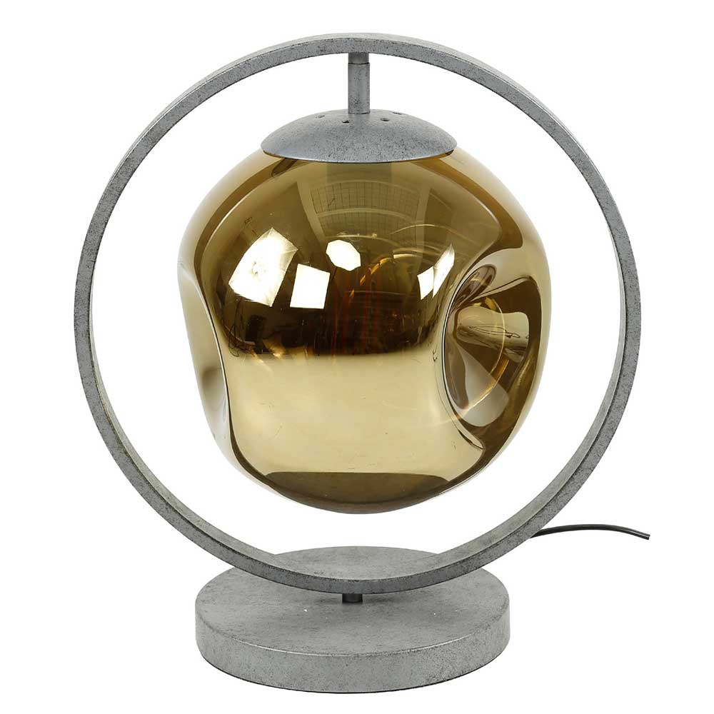 Moderne Tischlampe Samuel 39 cm hoch aus Glas und Metall