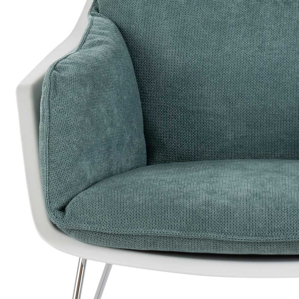 Retro Stil Loft Sessel Romagna mit Bügelgestell aus Metall (2er Set)