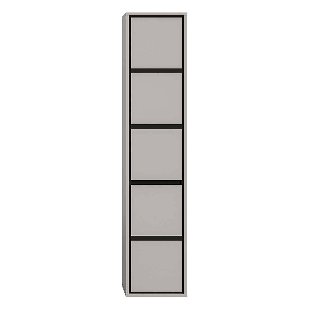Badezimmerwandschrank Ristina in Grau und Schwarz 163 cm hoch
