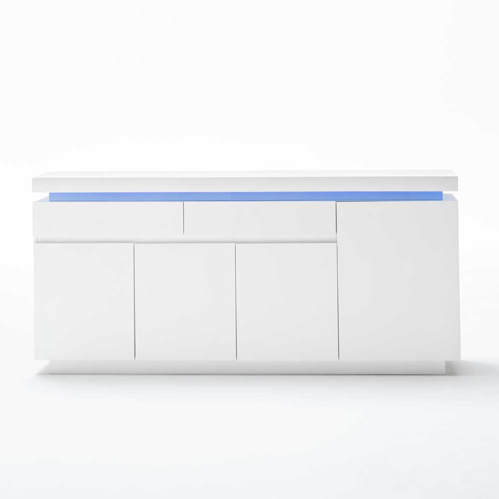 LED Sideboard Coozia in Weiß Hochglanz modern