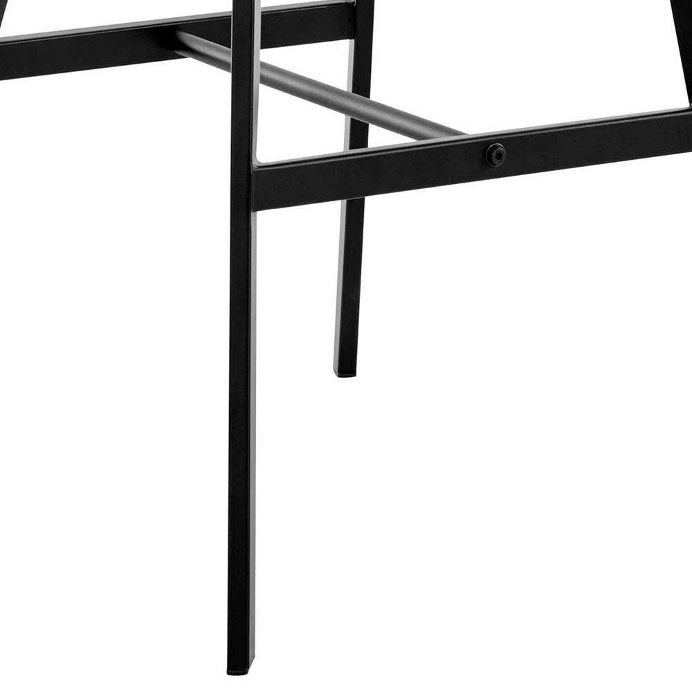 Designbarhocker Azenta in Grau und Schwarz mit Vierfußgestell aus Metall (2er Set)