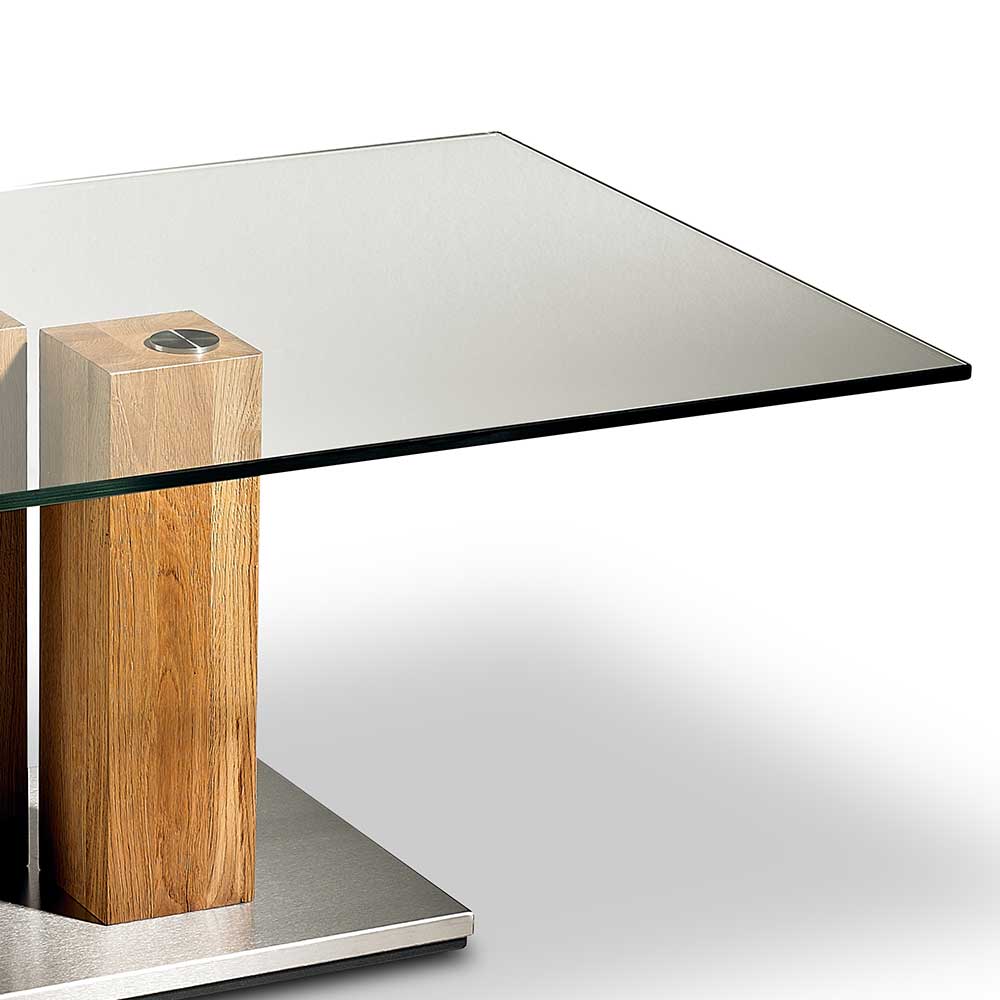 Premium Sofatisch Paper mit rechteckiger Tischplatte aus Klarglas