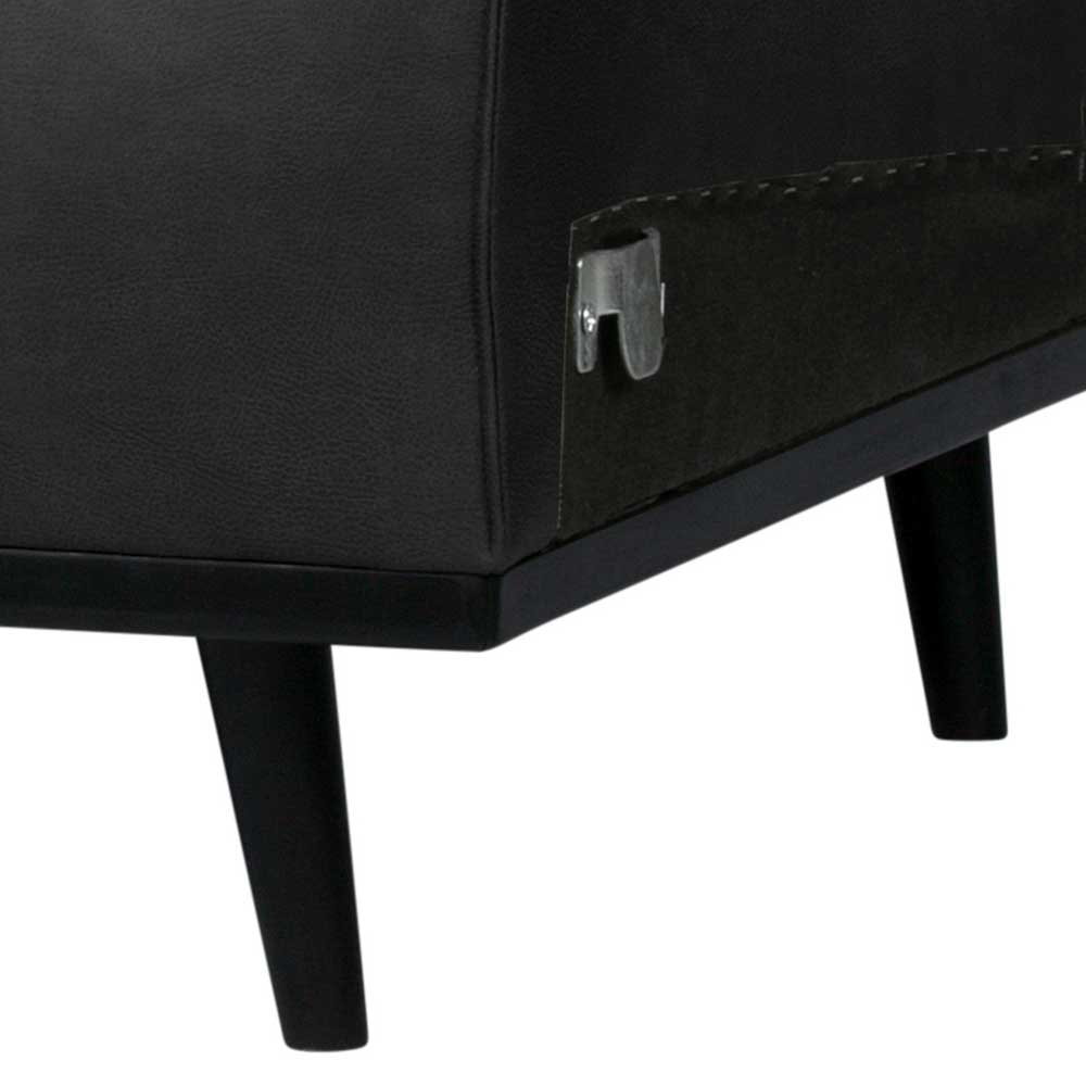 Couch Element Einsitzer Curelino in Schwarz aus Kunstleder