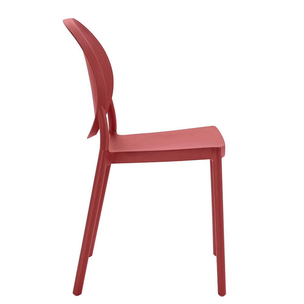 Rote Küchenstühle Borna mit 45 cm Sitzhöhe modern (2er Set)
