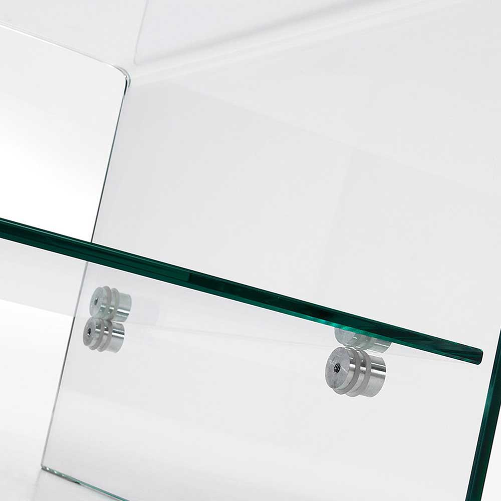 Glas Sofatisch Regiao 110 cm breit mit Wangen-Gestell