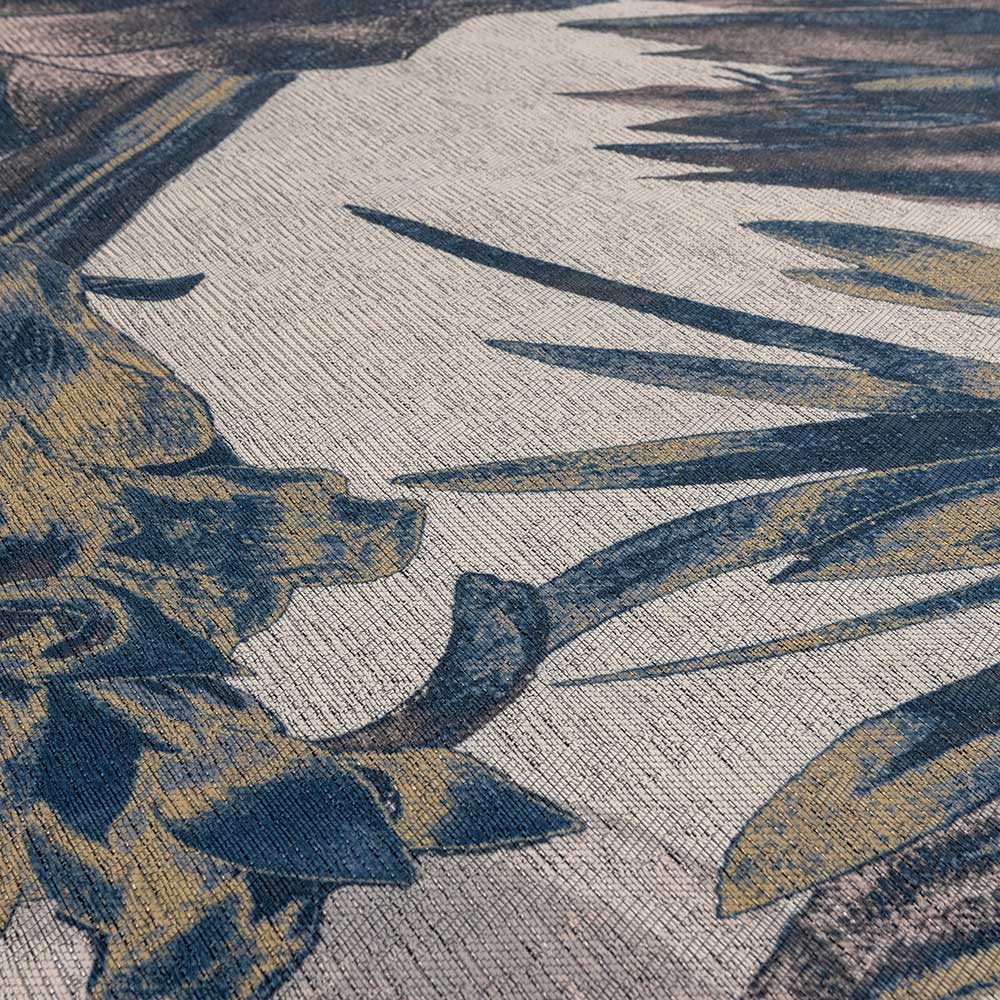 Japandi Stil Teppich Magona mit floralem Motiv 200 cm Durchmesser
