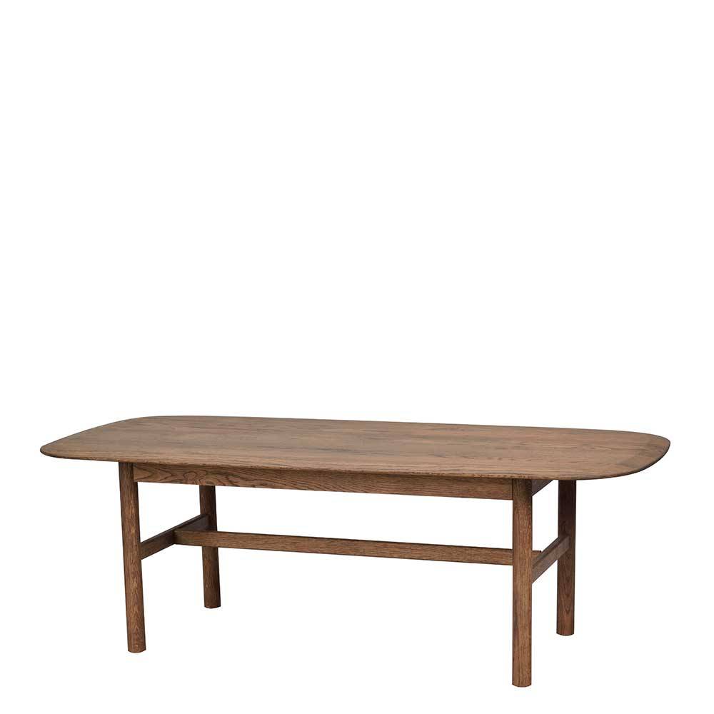 Sofa Tisch Ytolin in Eiche braun mit Massivholzplatte