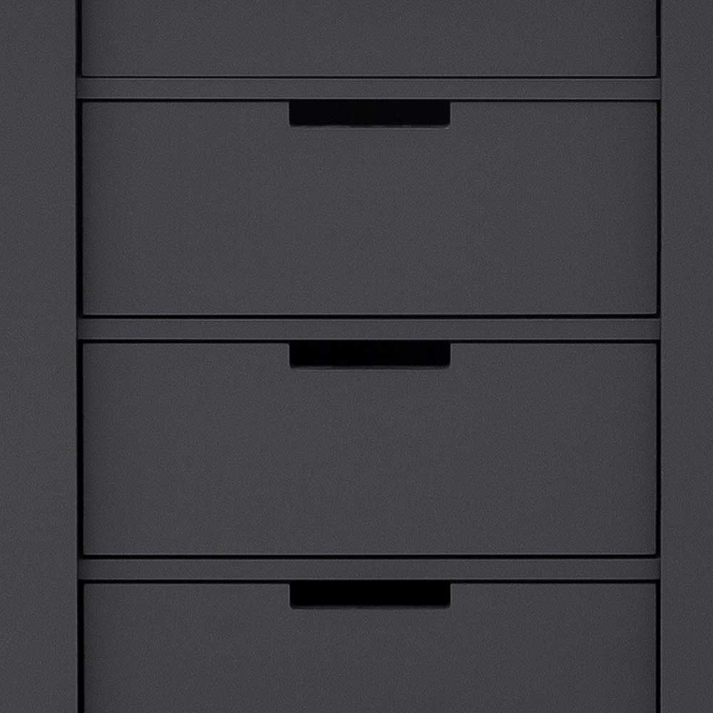 Kompakt Sideboard Ucraivo in Grau und Weiß mit Wechselfront