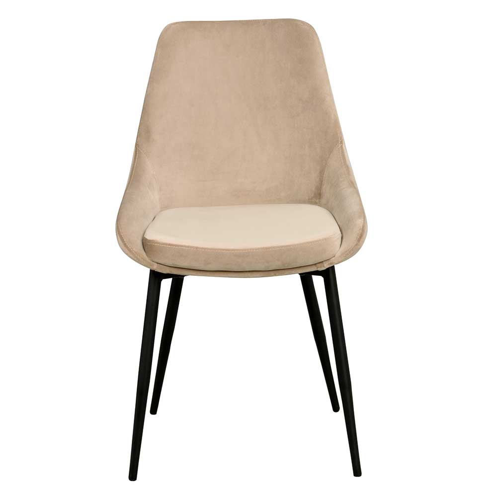 Esszimmer Stuhl Set Brossiny aus Samt und Metall 85 cm hoch (2er Set)