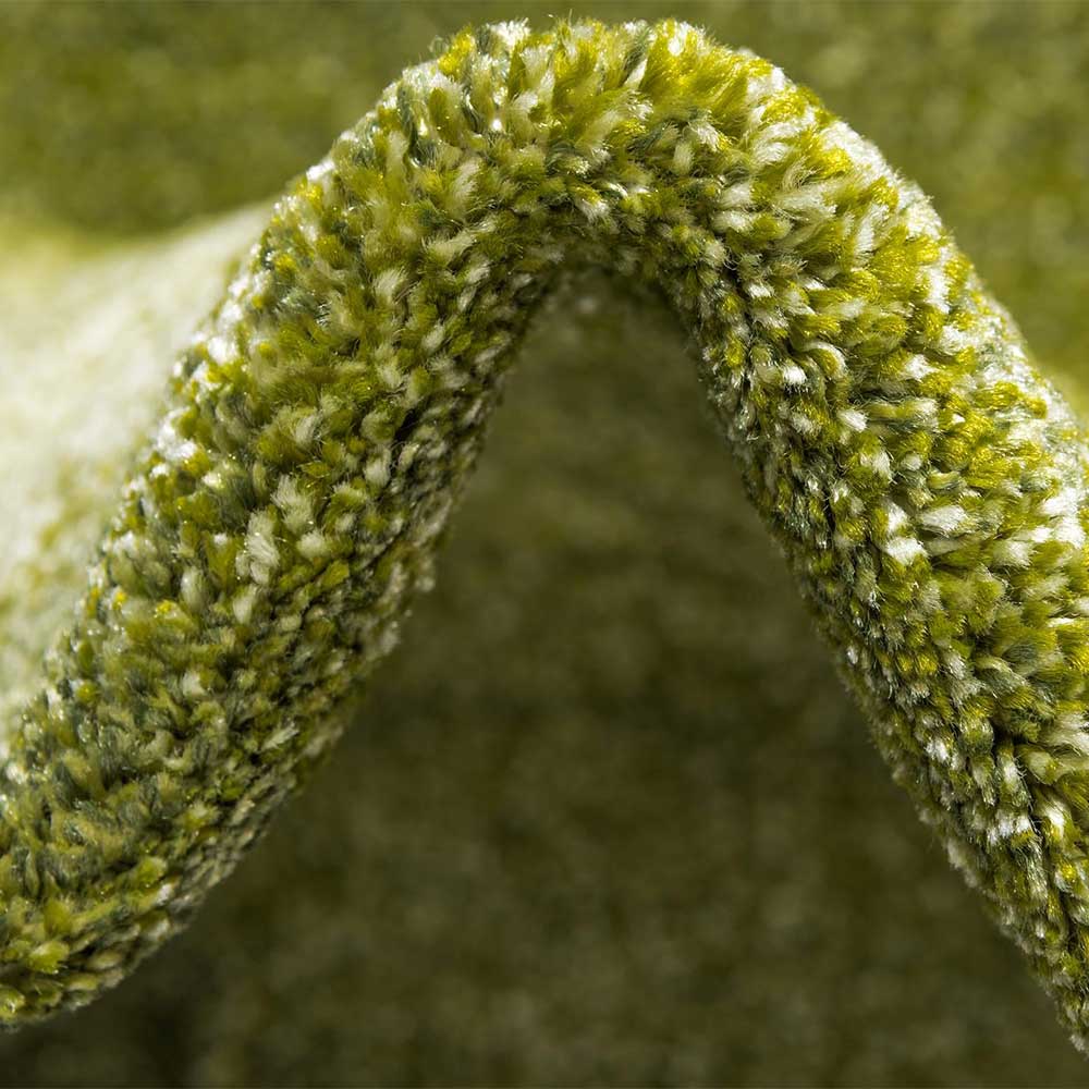 Moderner Kurzflorteppich Beauton in Hellgrün und Oliv Grün