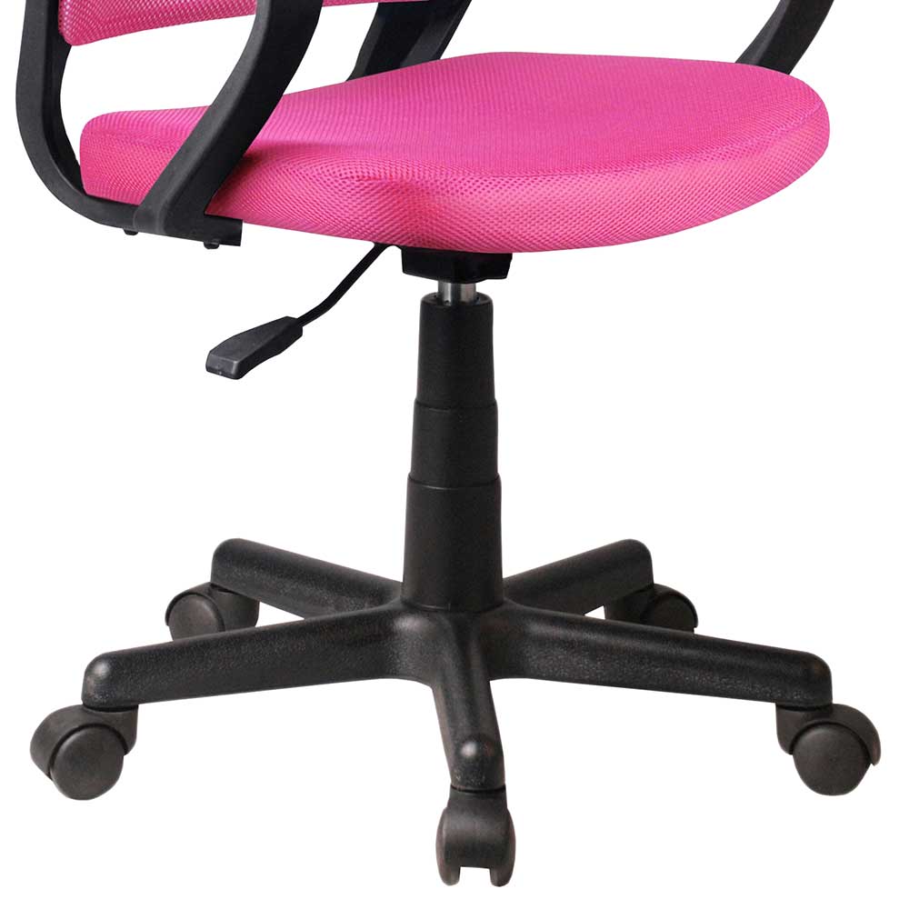 Schreibtischdrehstuhl Baruco in Pink Mesh mit Armlehnen