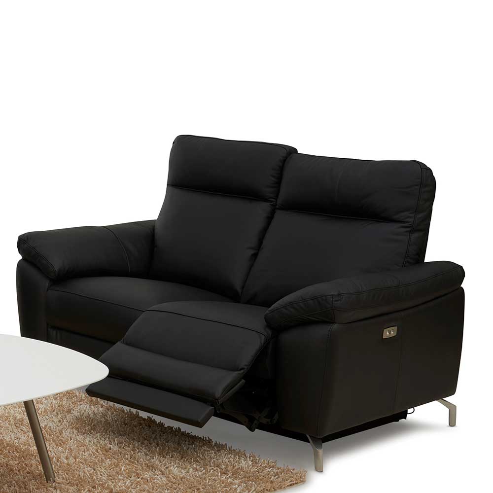 Zweisitzer Sofa Escavan in Schwarz mit Relaxfunktion