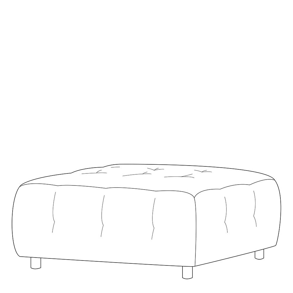 Couch Beistellhocker Mareida in Graubraun aus Flachgewebe