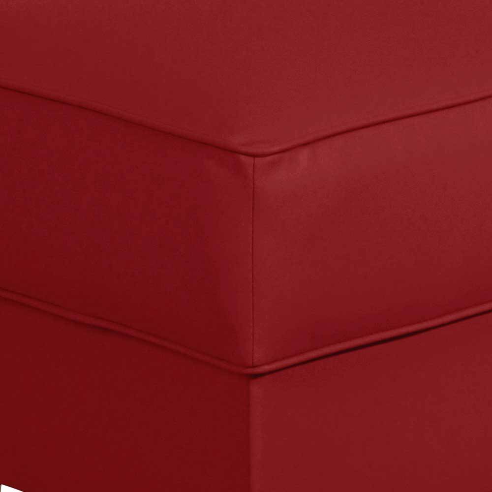 Roter Polsterhocker Manca aus Kunstleder mit 45 cm Sitzhöhe