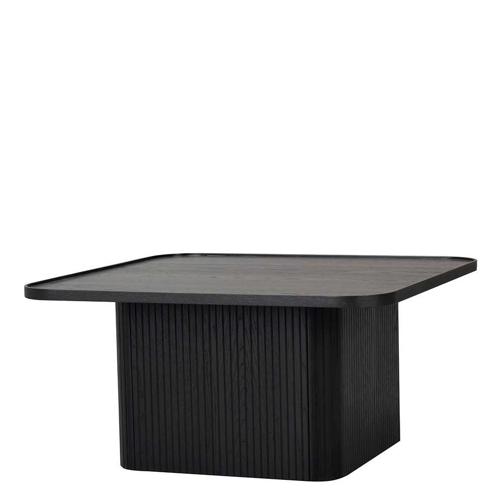 Wohnzimmertische Clouna in Schwarz mit quadratischer Tischplatte (zweiteilig)