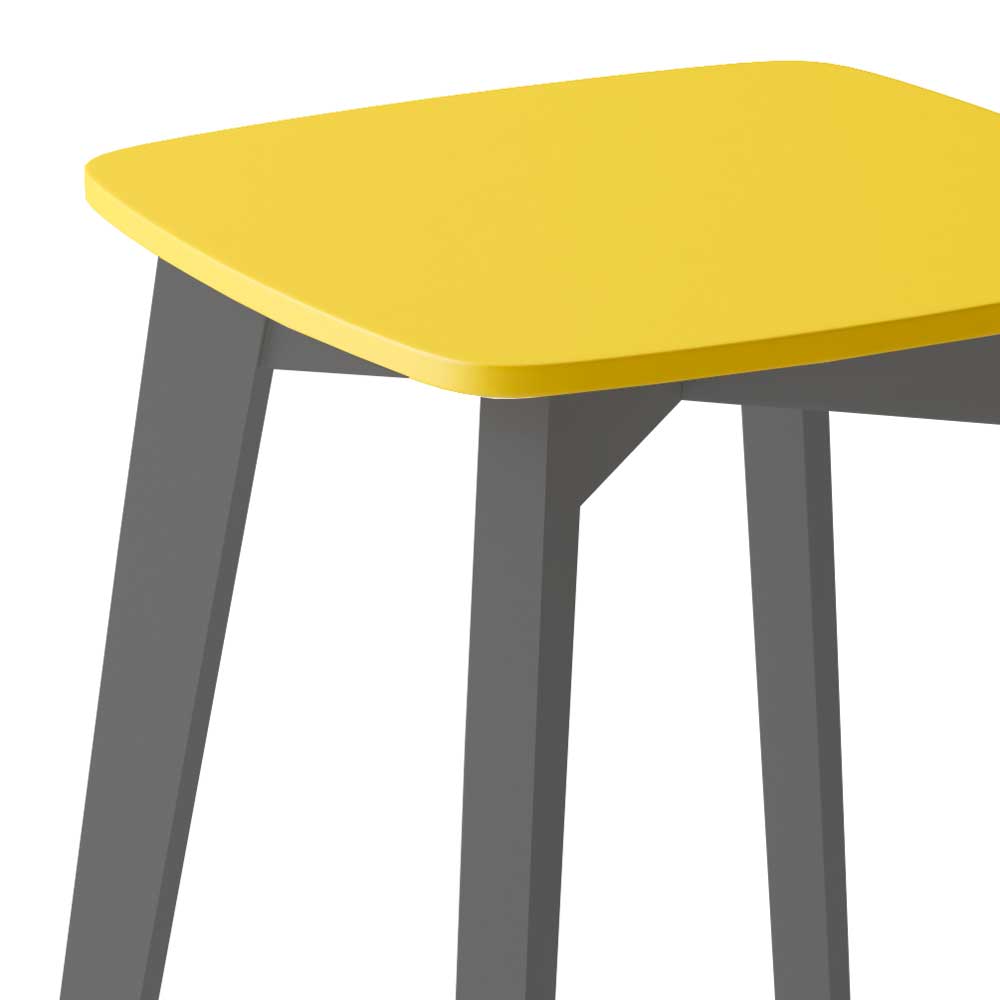 Design Sitzhocker Viradossa in Gelb und Anthrazit quadratisch