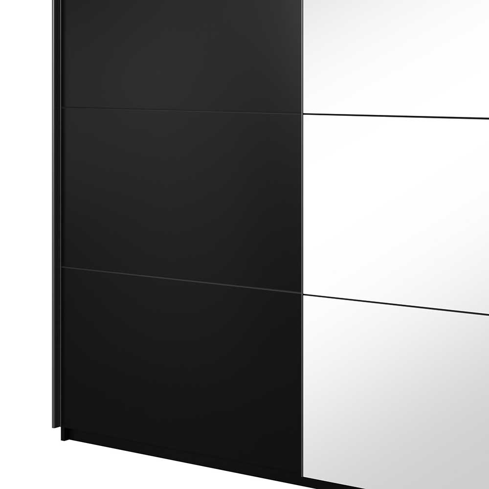 Kleiderschrank Schwebetüren Susianna in Schwarz 210 cm hoch