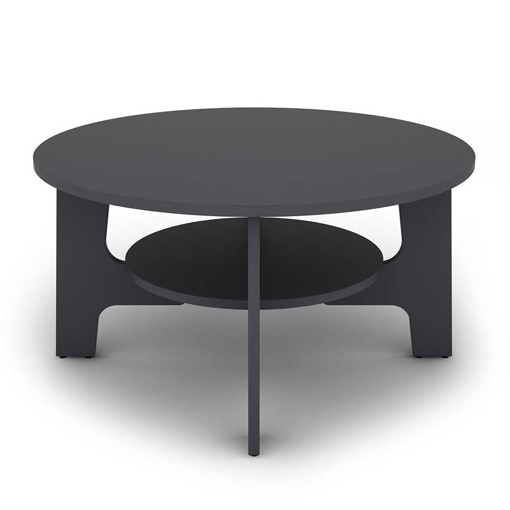 Dunkelgrauer Sofatisch Liron in modernem Design mit runder Tischplatte