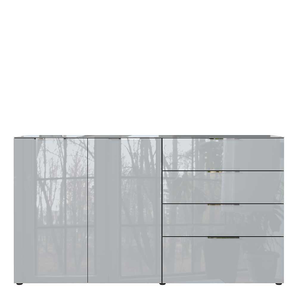 Großes Sideboard Genrom in Dunkelgrau und Silbergrau 184 cm breit
