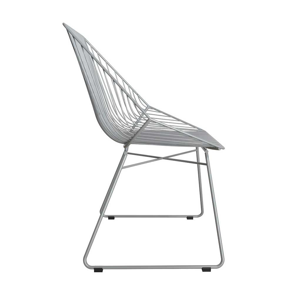 Grauer Metall Stuhl Sibetta in modernem Design mit Bügelgestell