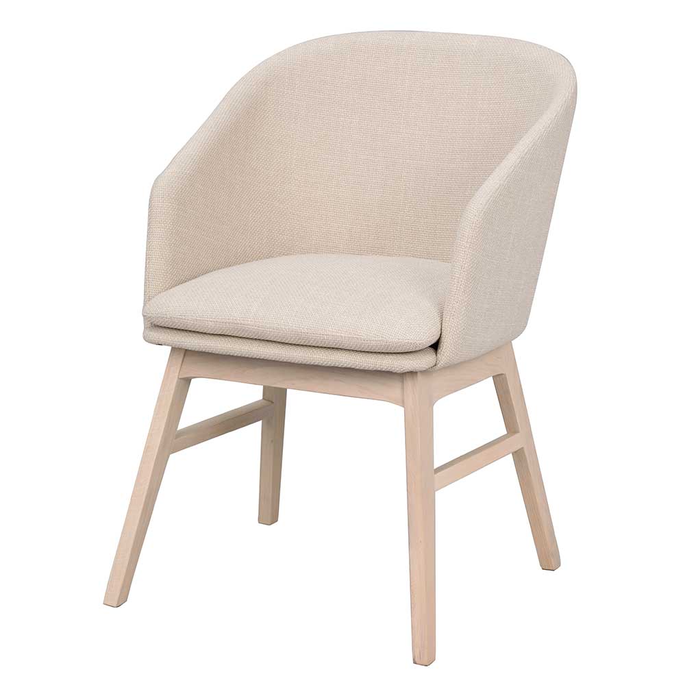 Esstisch Stühle Cassna im Skandi Design mit Gestell in Eiche White Wash (2er Set)