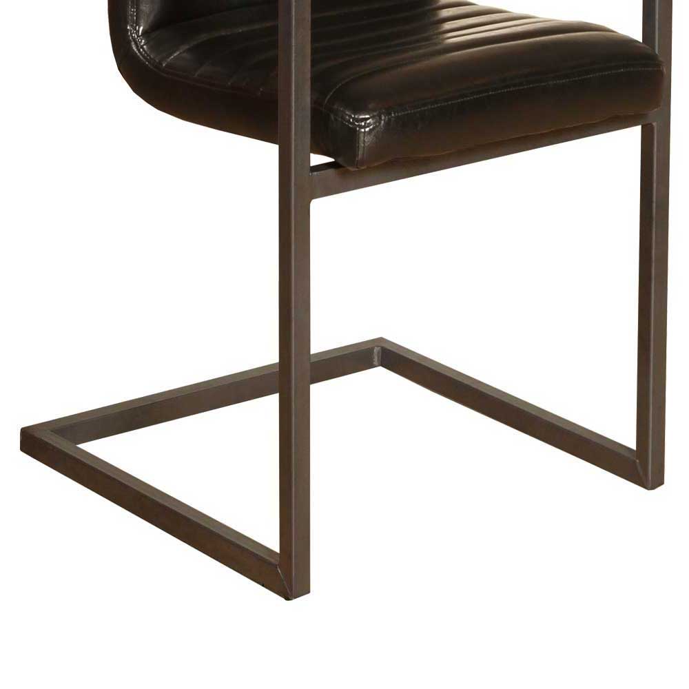 Freischwinger Stuhl Cosimo im Loft Design mit Armlehnen (2er Set)