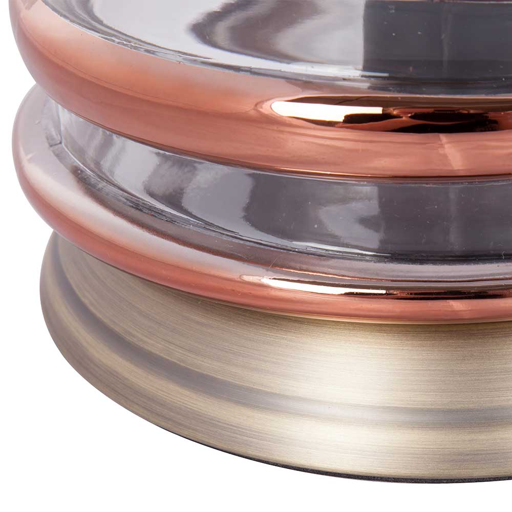 Design Tischlampe Roul in Kupferfarben aus Glas