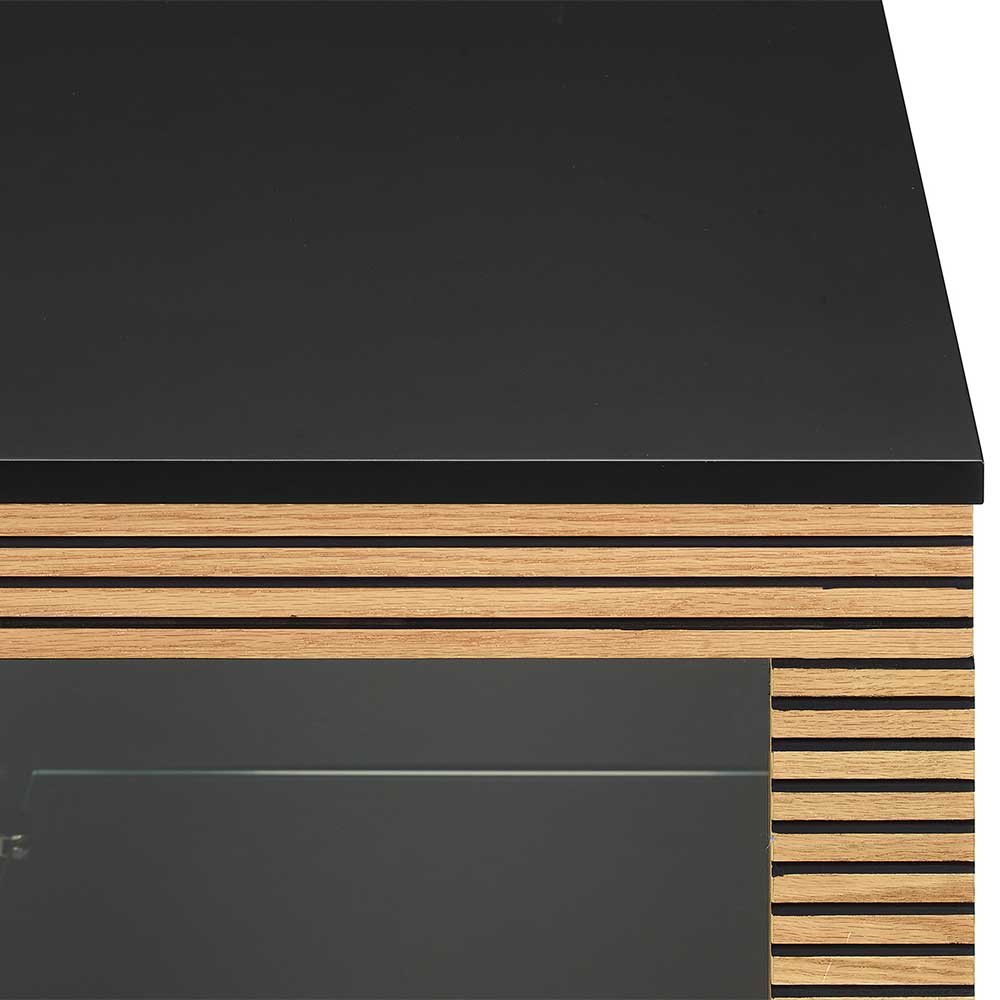 Esszimmer Vitrine Durian im Skandi Design mit zwei Schubladen