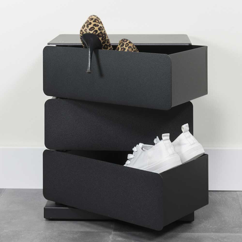 Design Kommode Kalimba mit schwenkbaren Schubladen für Schuhe