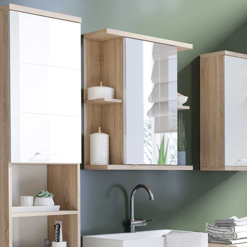 Badezimmer Spiegelschrank Evinele in Sonoma-Eiche 60 cm breit