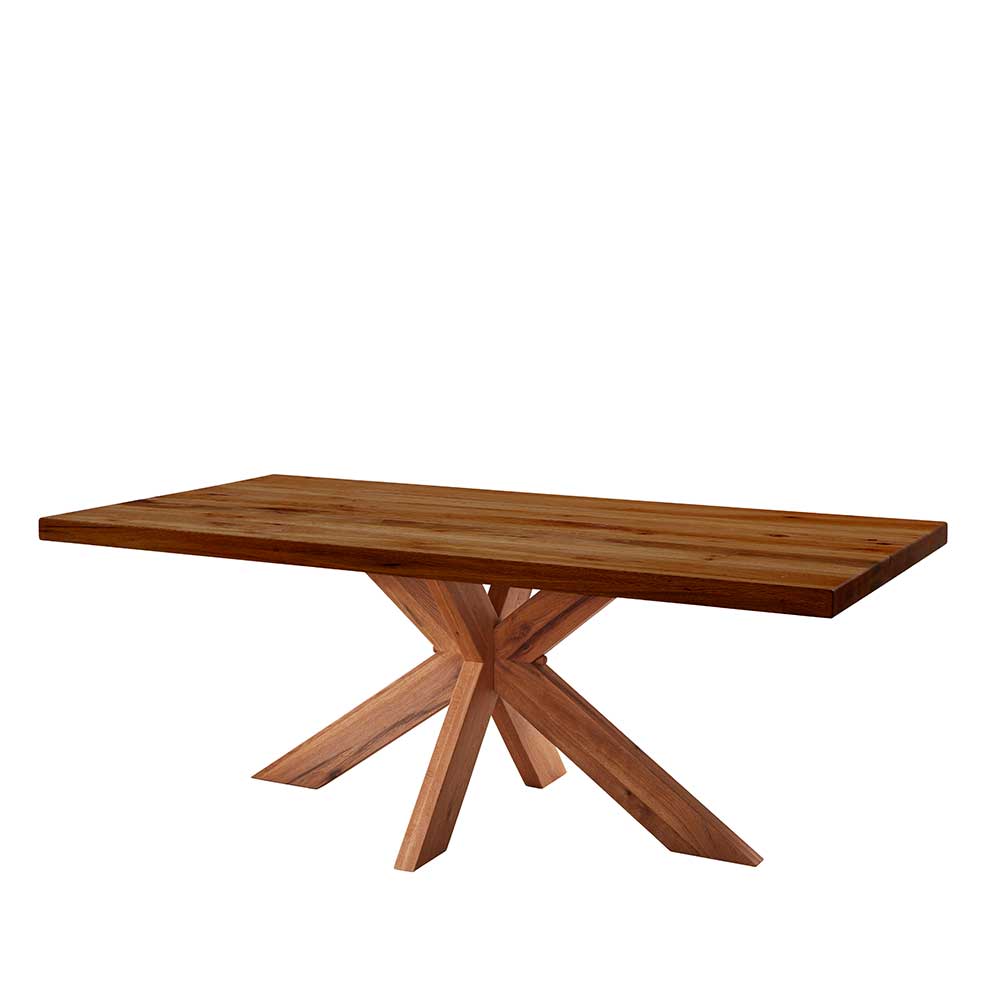 Holztisch Zerreiche Goara braun geölt Tischplatte 56 mm