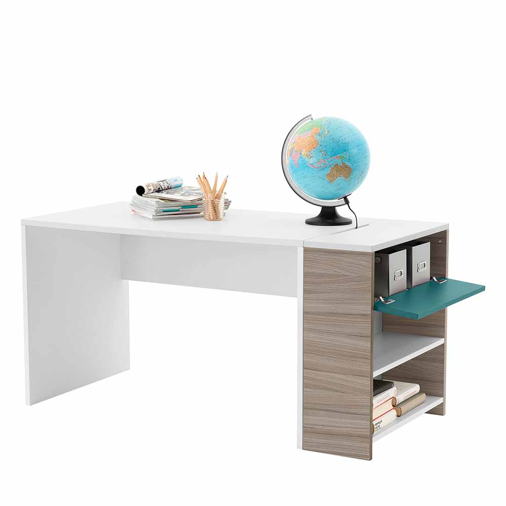 Jugendzimmer Schreibtisch Thiemo in Weiß Holz